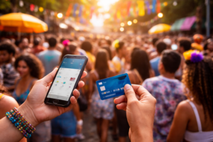 Garantindo sua segurança financeira no feriado: dicas fundamentais para proteger cartões e apps bancários nas festas de rua